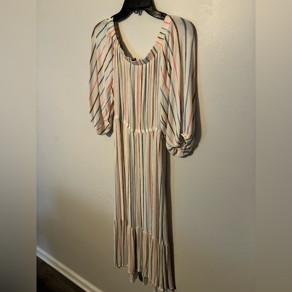 Harlow & Rose Striped Midi Dress | Size Medium